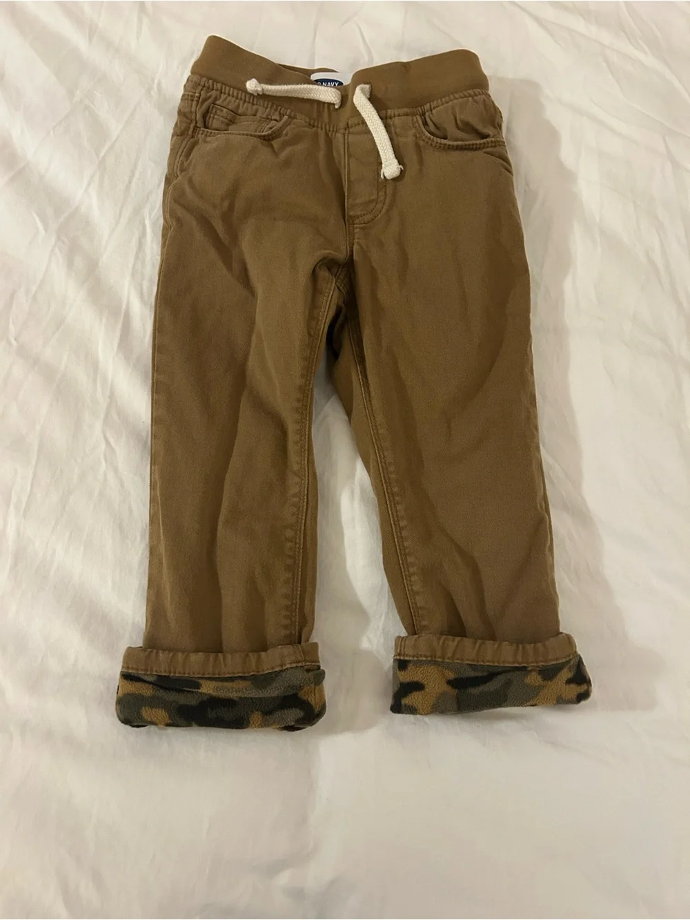 Old Navy Brown Pull-On Kids Pants with Camo Fleece Lining